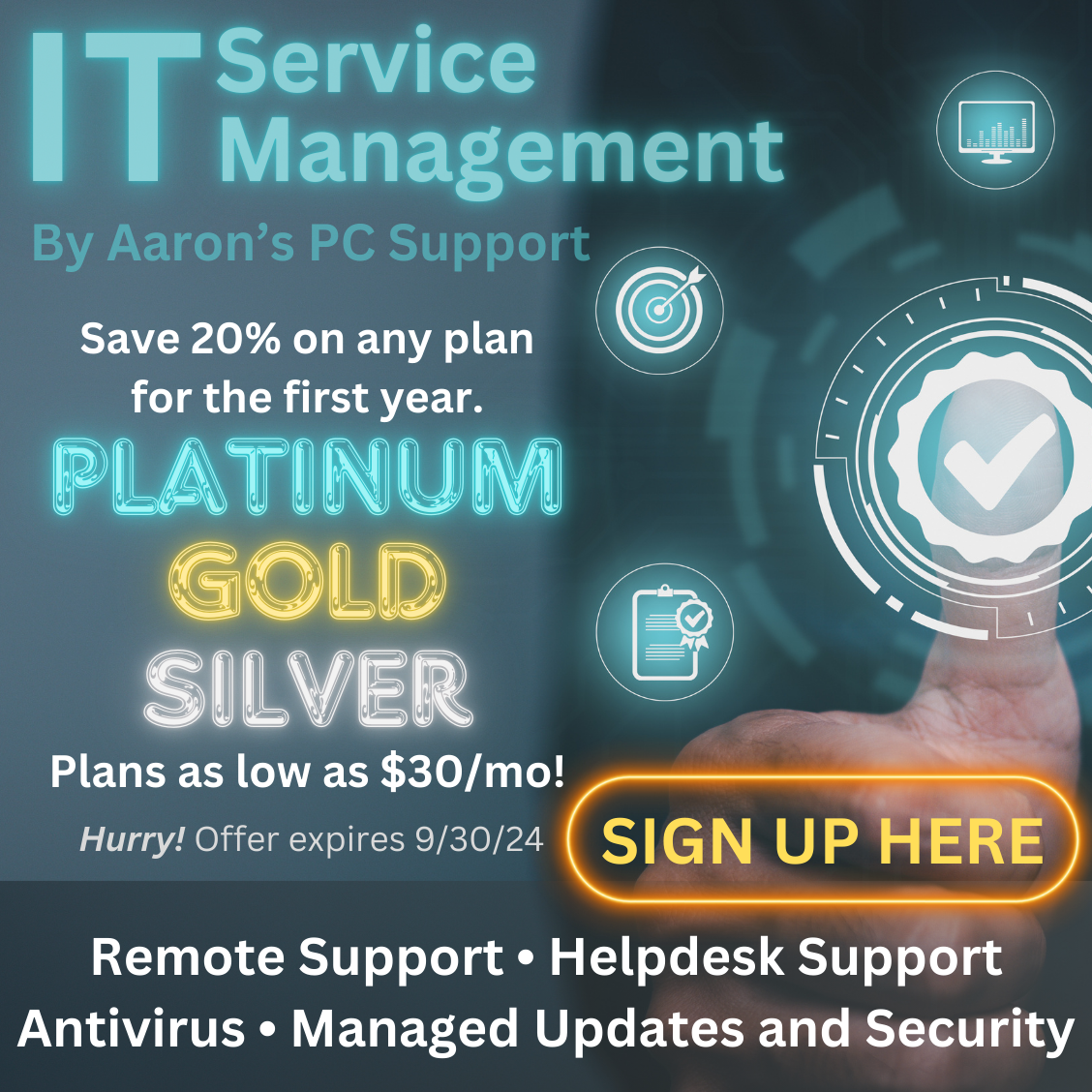 IT Service Management Plans 25% off first year